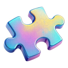 Puzzle piece fitting into place, symbolizing solution, isolated on a white background