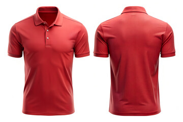 
Polo-style T-shirt mockup front and back with collar detail