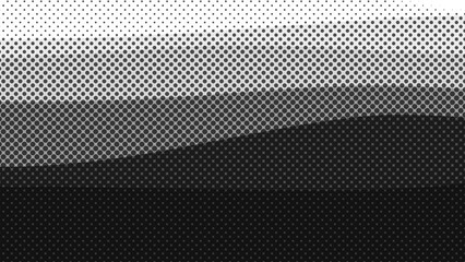 black and white wave dots background