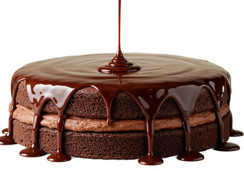 Obraz premium chocolate cake on white background