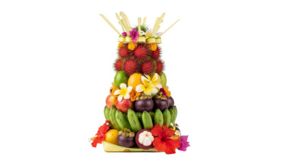 Balinese Fruit Offering Isolated on White