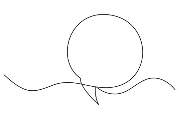 Obraz premium Continuous one line drawing of speech bubble. Doodle Vector illustration 
