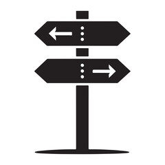 Direction Signpost with Arrows Vector Icon