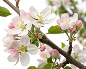 Obraz premium Delicate apple blossoms bloom in vibrant spring, promising nature's renewal and beauty