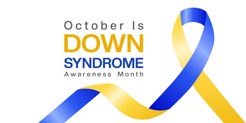 October is Down Syndrome Awareness Month. Great for posters, banners and social media. White background.