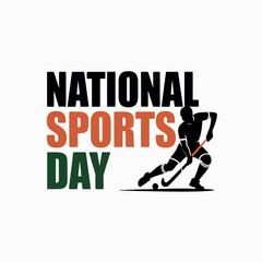 National Sports Day Hockey Player Action Celebration