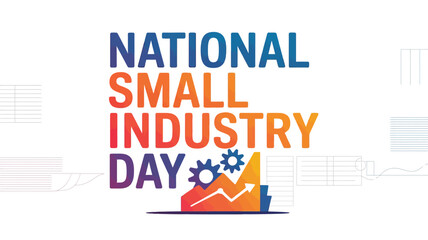 National Small Industry Day with Factory and Growth Graph Icon