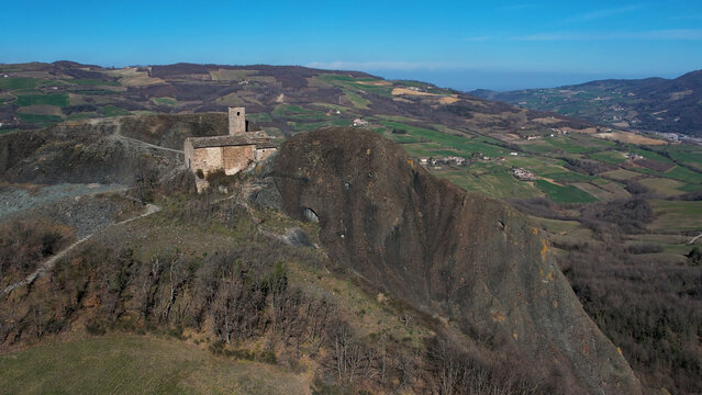 Majestic Pietra Perduca Mountain Ruins in Val Trebbia a Captivating Italian Apennine Landscape