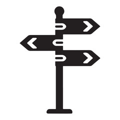 Direction Signpost with Arrows Vector Icon