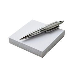 Memo pad with pen isoleted on transparent background .