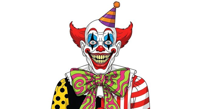 Demented Clown &ndash; Vector Creepy Character