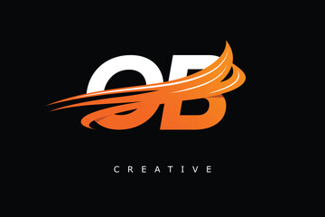 OB Dynamic Gradient Logo Modern Speed Symbol for Creative Branding & Professional Identity Design
