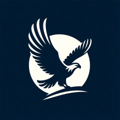 Obraz premium Majestic eagle soaring against a full moon backdrop, symbolizing freedom and strength