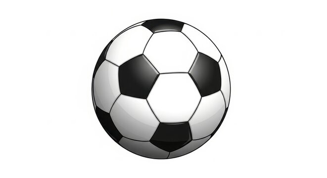 Soccer Ball Illustration: Classic Design on White