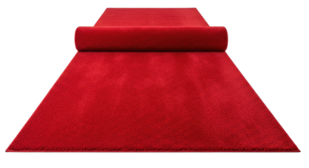 Unrolled Red Carpet, transparent background, cutout PNG