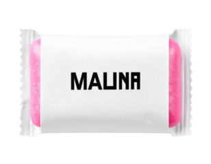 Chewing Gum Pack with White Wrapper and Bold Black Text, Transparent Background