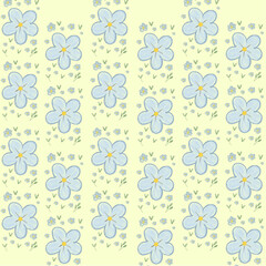 Cute Hand-Drawn Floral Seamless Pattern for Fabric and Wallpaper