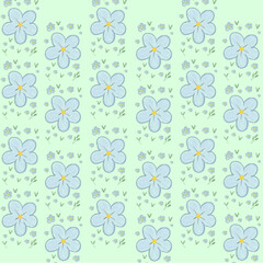 Cute Hand-Drawn Floral Seamless Pattern for Fabric and Wallpaper