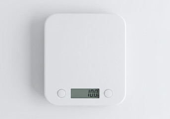 White Digital Kitchen Scale Displaying Ten Mockup