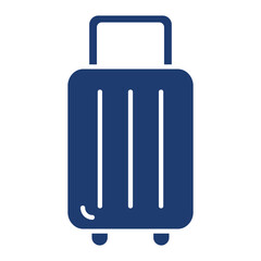Luggage Icon In Blue Monochrome Flat Design, Vector Illustration