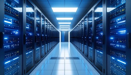 Server Room Data Center Corridor. (2)