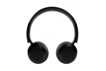 Sleek black over-ear headphones on a dark background, studio shot