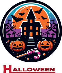 Halloween logo icon vector  white background .