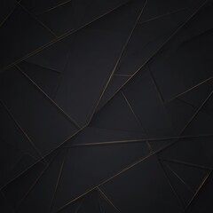 A black and gold abstract design with a lot of triangles. The design is made up of many small triangles that are all different sizes and angles. The overall effect is a sense of movement and energy