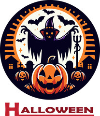 Halloween logo icon vector  white background .