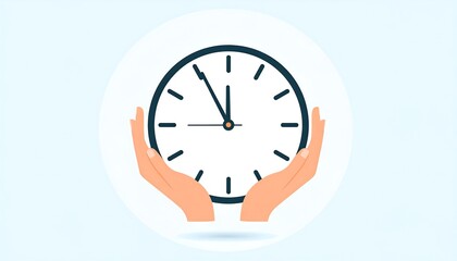 Hands carefully holding a clock face, symbolizing the value of time management.