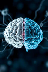 Fototapeta premium Conceptual Brain-Gut Microbiome Interaction, mind-body, health, medicine