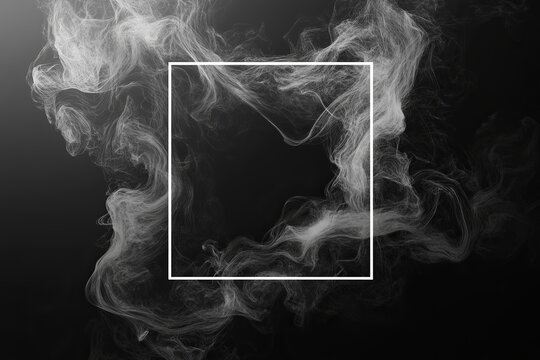 This image features swirling patterns of smoke or mist on a dark background, creating a mysterious and atmospheric visual effect.