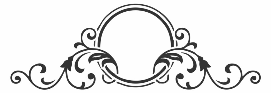 Round monogram frame. Vintage...