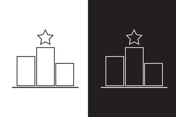 Leaderboard icon black silhouette for web, and mobile app