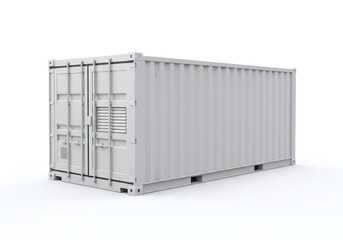 White Shipping Container Mockup for Logistics and Transport