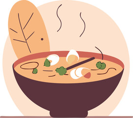 Steaming Asian Noodle Soup