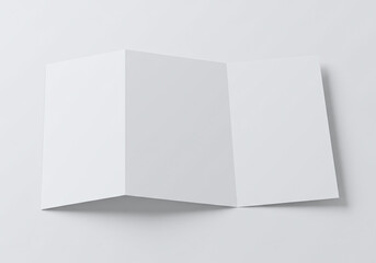 Fototapeta premium Blank White Trifold Brochure Mockup for Marketing Design
