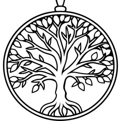 Simple Tree of Life Pendant Illustration