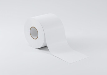 White Blank Toilet Paper Roll Mockup Sanitary Product