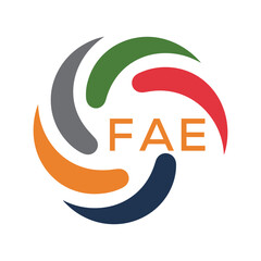 FAE Colorful Abstract Logo – Corporate, Business, Teamwork and Community Symbol. FAE Letter Logo.
