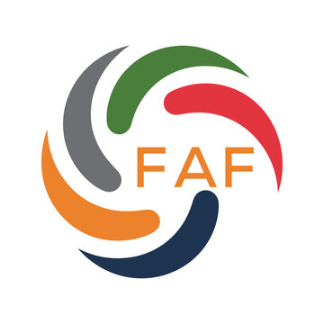 FAF Colorful Abstract Logo &ndash; Corporate, Business, Teamwork and Community Symbol. FAF Letter Logo.
