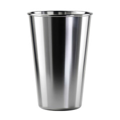 Metal pint cup isoleted on transparent background .