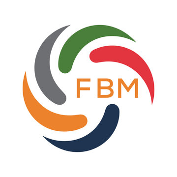 FBM Colorful Abstract Logo &ndash; Corporate, Business, Teamwork and Community Symbol. FBM Letter Logo.
