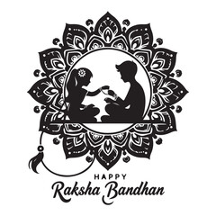 Happy Raksha Bandhan Brother and Sister Vector Illustration