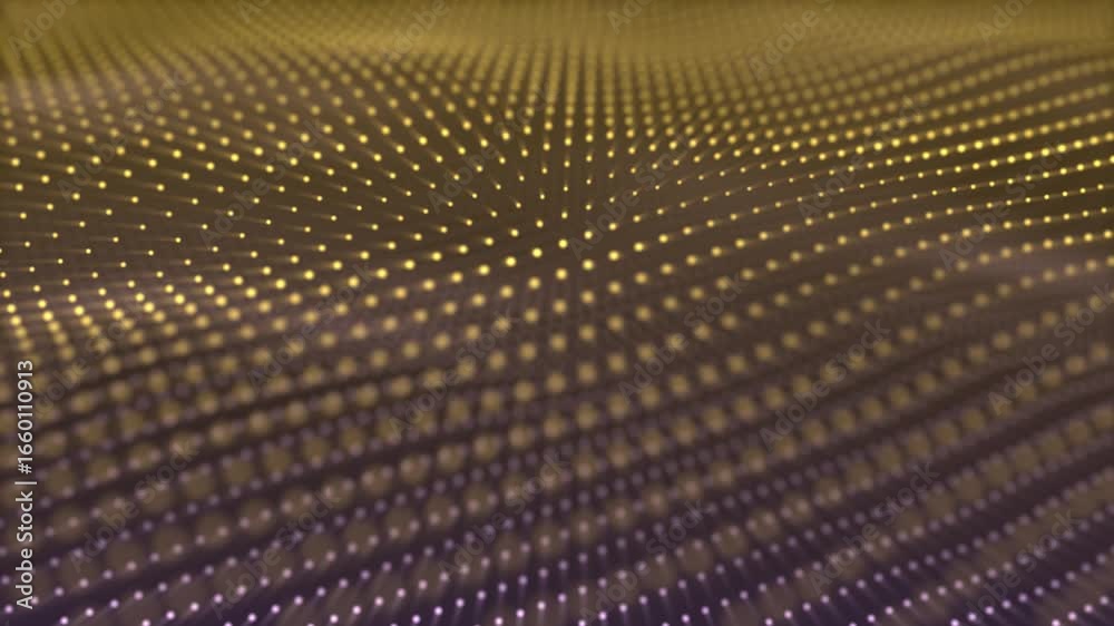 Wall mural a mesmerizing abstract scene of glowing dots forming a dynamic wave pattern on a dark backdrop.