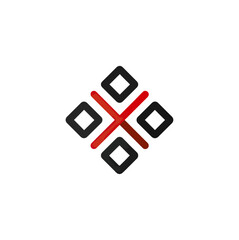 Obraz premium Red x symbol on diamond graphic