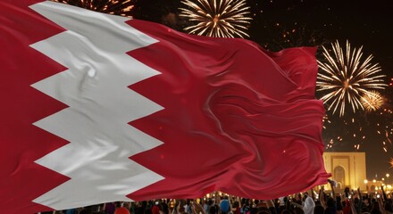 Bahrain Flag Fireworks Celebration