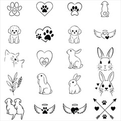 Animal Pet Doodle Flash Tattoo SVG