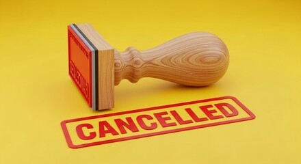 Cancelled Notice Sign: Cancellation, Termination, and Postponement Updates.