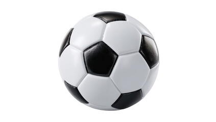 Fototapeta premium Classic black and white soccer ball, isolated on black background